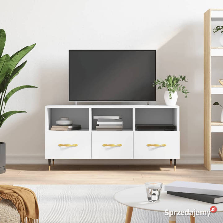 Szafka pod TV biała 102x36x50 materiał Warszawa
