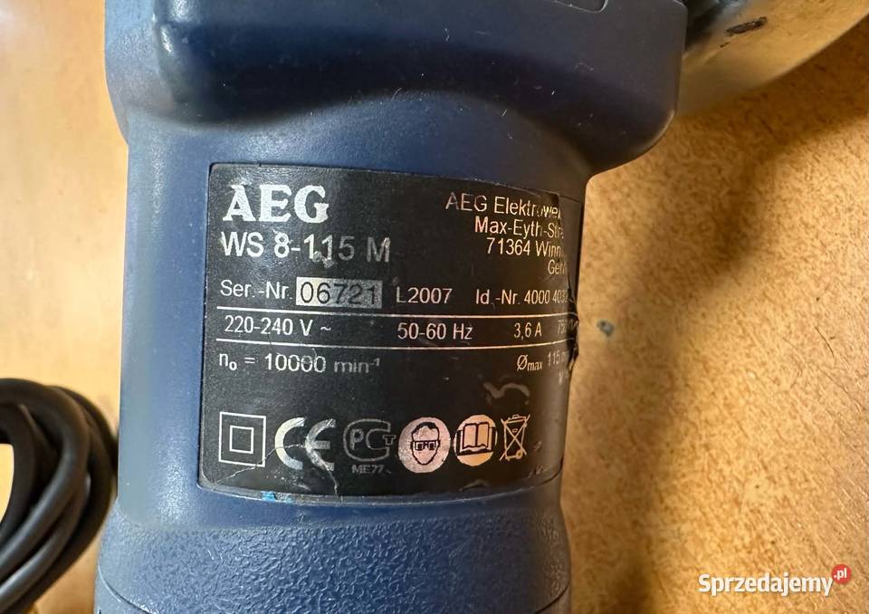 Szlifierka Kątowa AEG WS 8125M 750W Elbląg