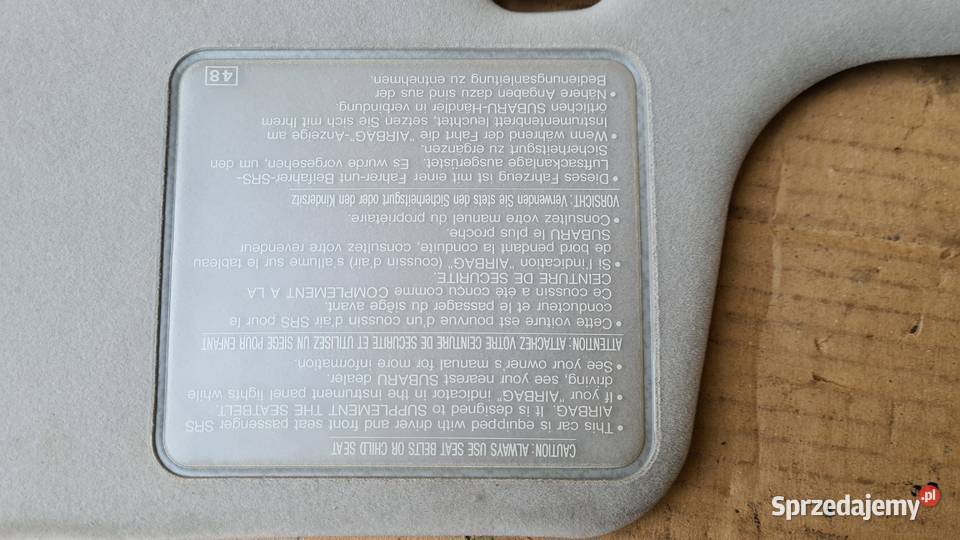 Subaru Legacy 3 BH5 osłony przeciwsłoneczne osobowe Legnica