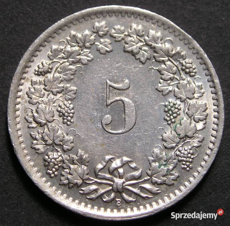 Szwajcaria 5 rappen 1969 stan 12 łódzkie Łódź