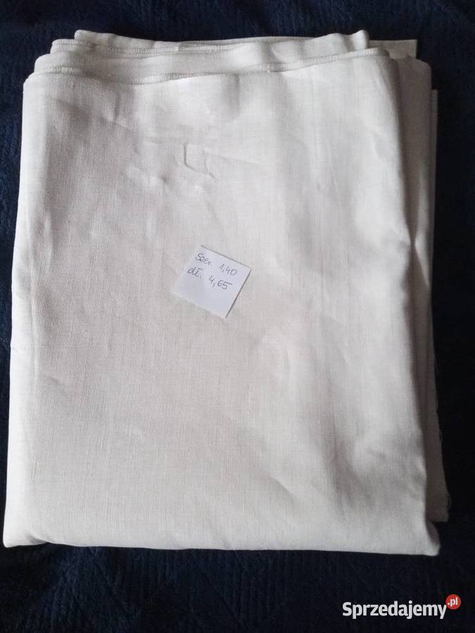 Kupon materiału LEN 140x465 vintage PRL Tychy sprzedam