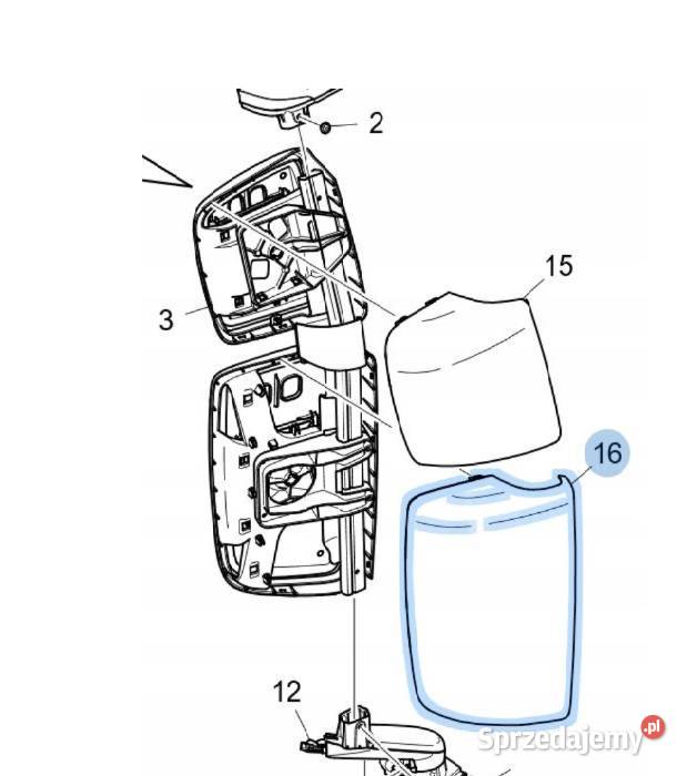 SCANIA R S POKRYWA OBUDOWA OSŁONA LUSTERKA PRAWA Lusterka zewnętrzne Bieleń sprzedam