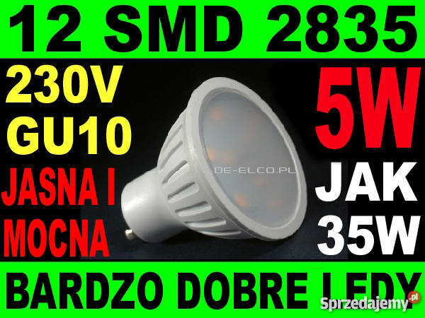 35W Żarówka diodowa 12 SMD 5W GU10 LED DEELCO inny kolor Siemianowice Śląskie sprzedam