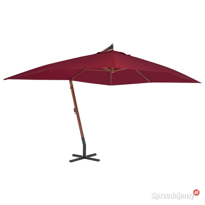 Wiszący parasol z drewnianym słupkiem 400x300