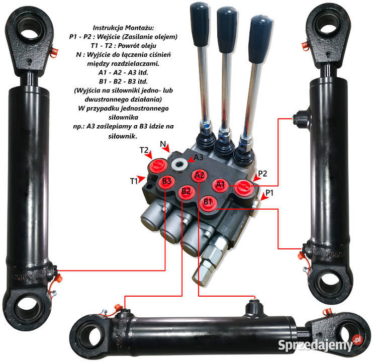 ROZDZIELACZ HYDRAULICZNY 4 SEKCYJNY 80L Pozostałe