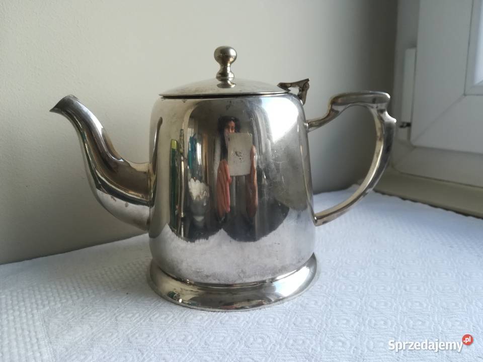 posrebrzany dzbanek piękny secesyjny kształt pomorskie Gdańsk
