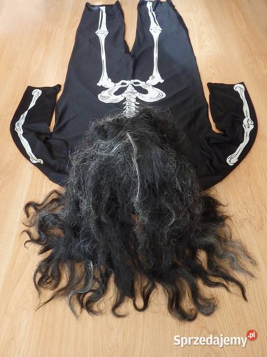 Duży Kostium Kościotrup Peruka Made in USA