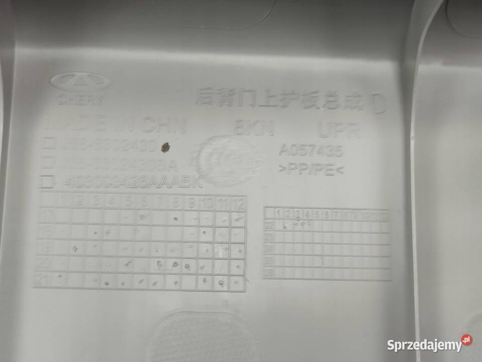 OSŁONA LISTWA KLAPY BAGAŻNIKA CHERY TIGGO 4 PRO