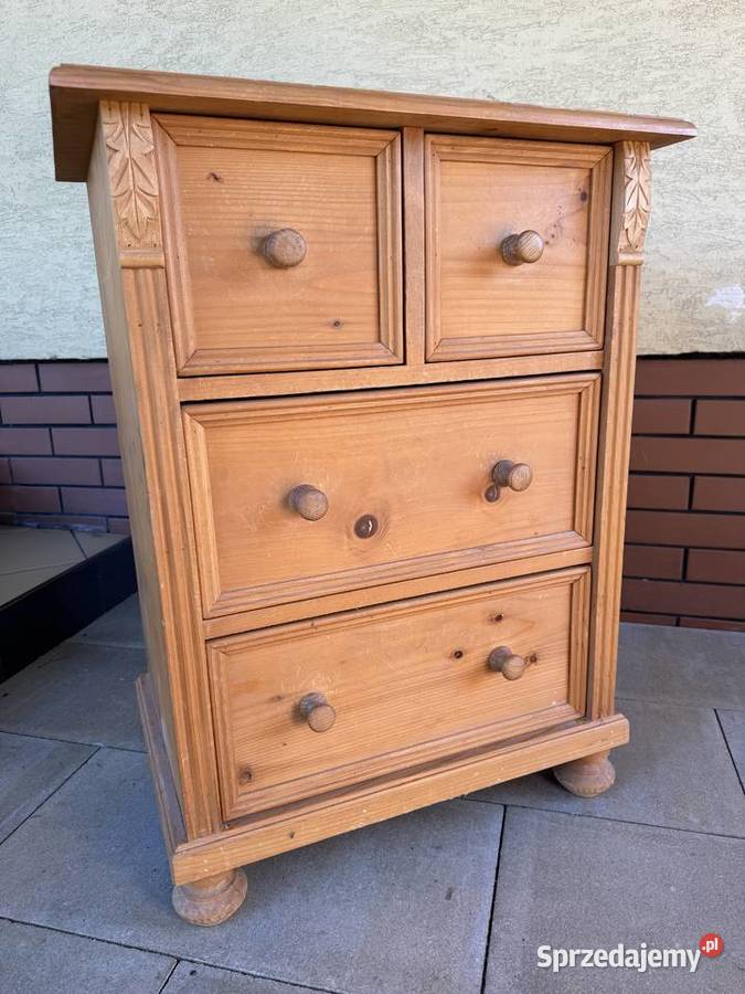Szafka drewniana sosnowa z szufladami stolik Sulbiny