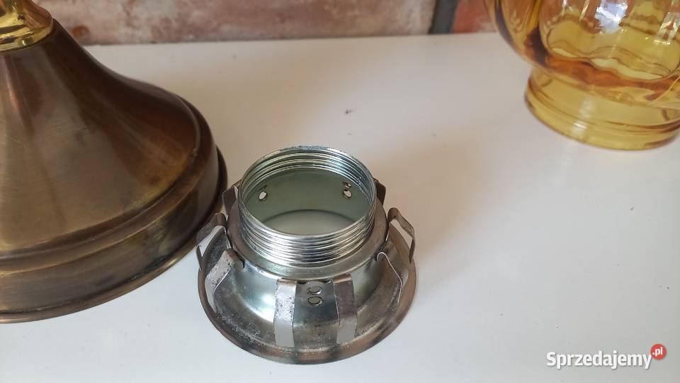 Lampka metalowa Stołowa Gabinetowa Nocna Szklany Gawroniec