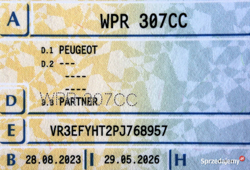 Peugeot Partner Długi 3os FV23 Kamera Navi 8 Sokołów