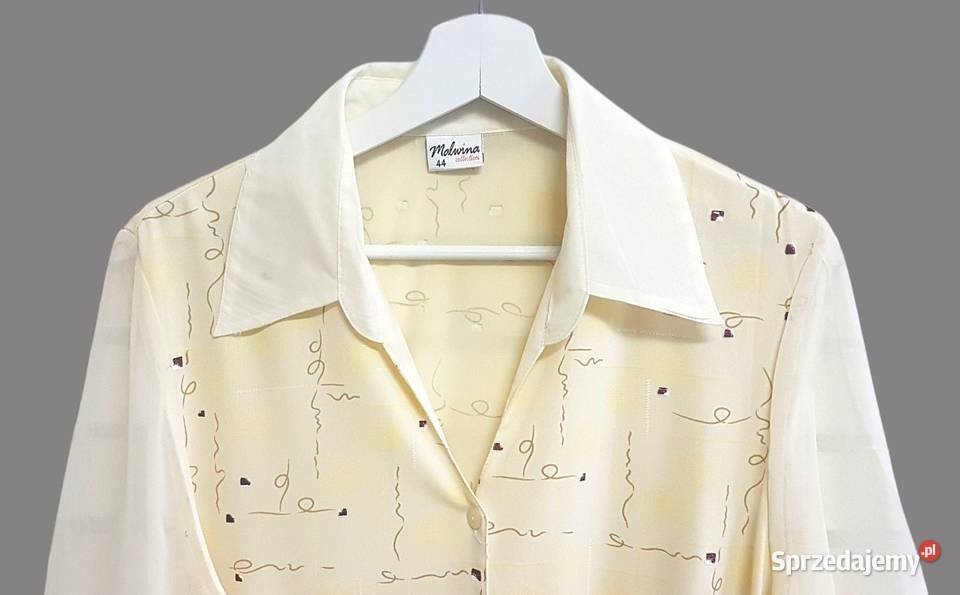 Damska bluzka wzorzysta żółta krótki rękawów Chrzanów