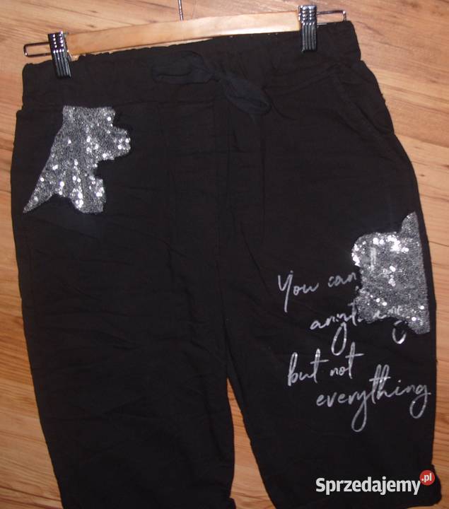 Gumowane spodenki rybaczki gnieciuchy cekiny r Rozmiar 40(L) Rawicz