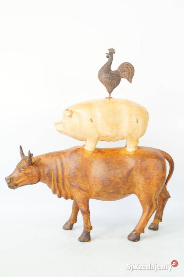 Kogut świnia i krowa figura dekoracyjna Farma wielkopolskie Gizałki