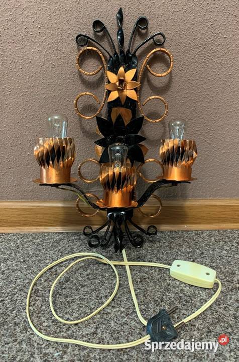 Unikatowa kuta lampa ścienna z miedzianymi śląskie