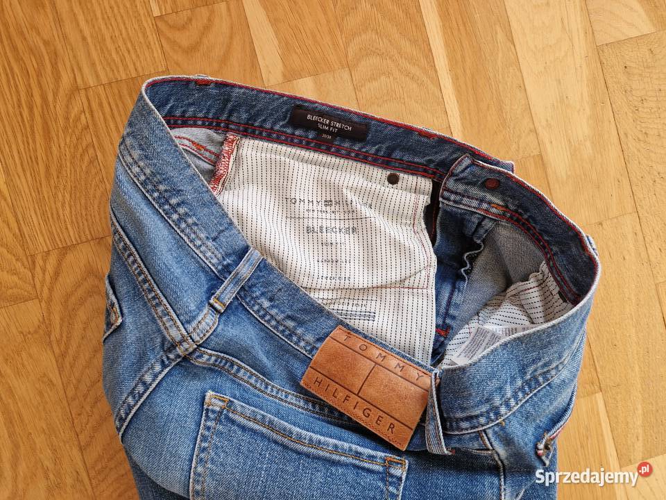 Spodnie męskie dżinsy niebieskie Tommy Hilfiger Bibice