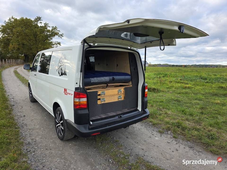 Vw transporter long t5 25tdi zabudowa kamper Lubin sprzedam