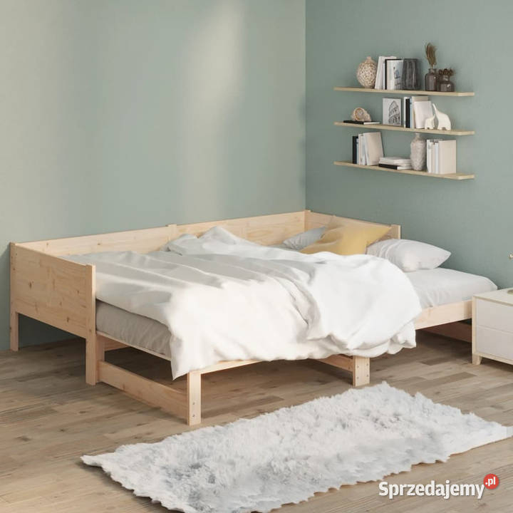 Łóżko rozsuwane lite drewno sosnowe 2x80x200 204cm