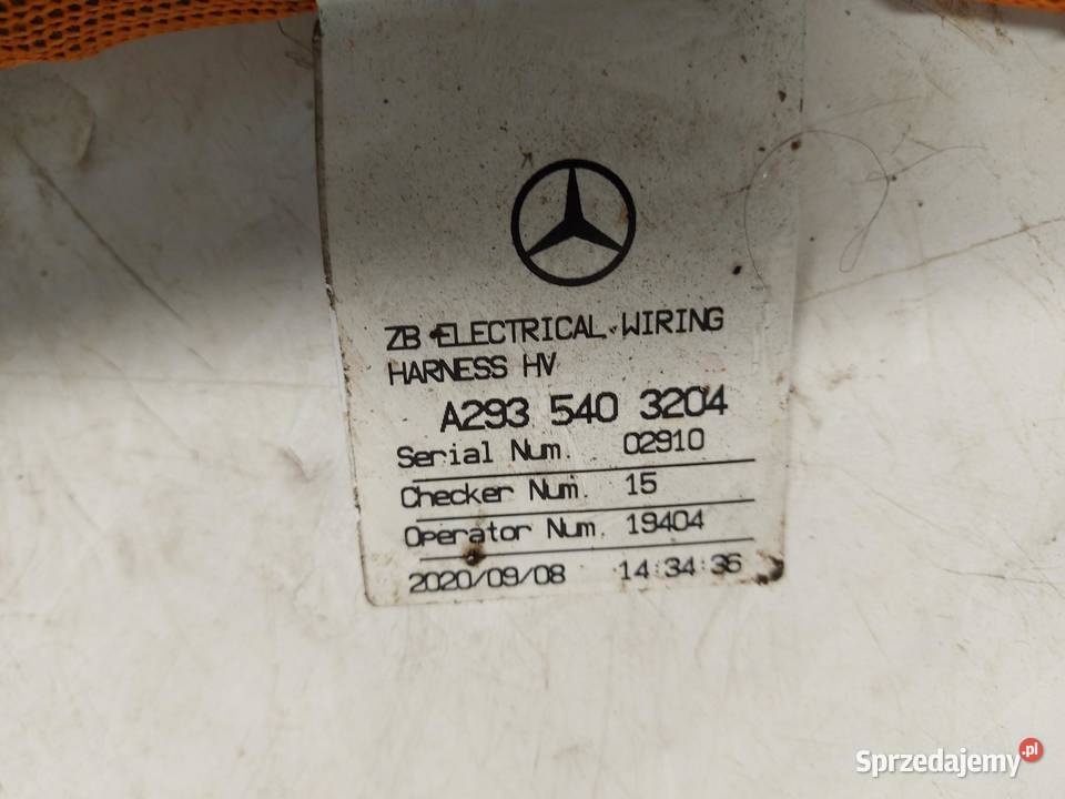 Mercedes EQC 400 W293 WIĄZKA PRZEWÓD NAPIĘCIA