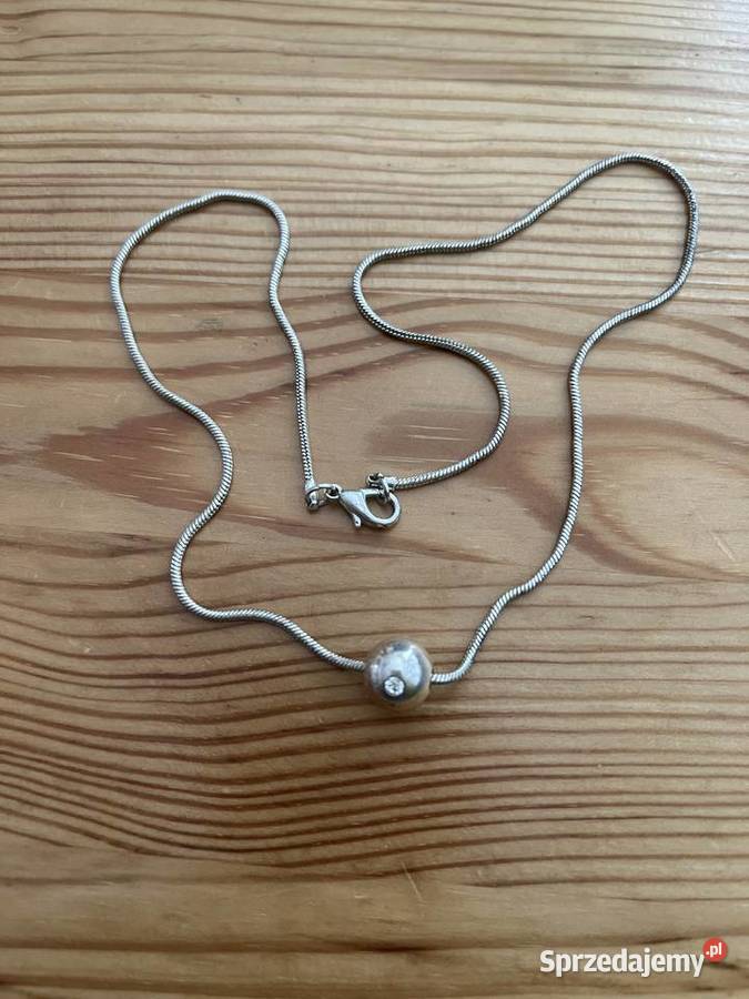 Srebrny wisiorek kulka z cyrkoniami na łańcuszku Dla kobiet sprzedam