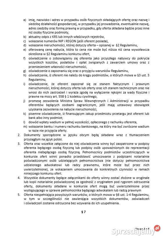 Syndyk sprzeda nieruchomość niezabudowaną we wsi Całowanie