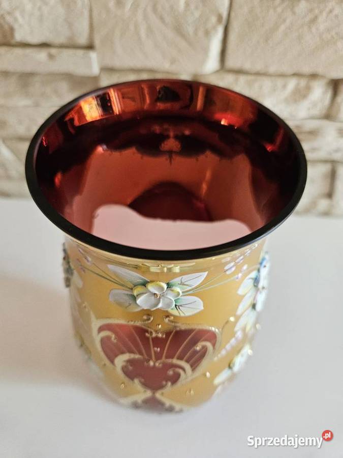 Luksusowy Wazon Murano Tre Fuochi Bohemia Kowal