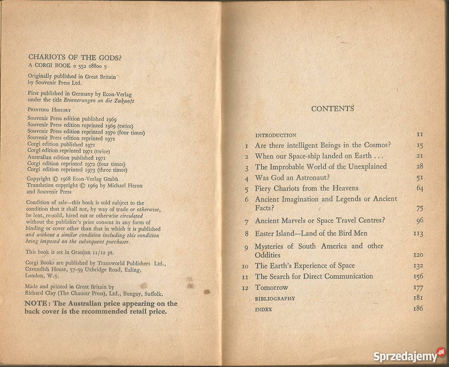 Chariots of the Gods Was God An AstronautErich Kraków