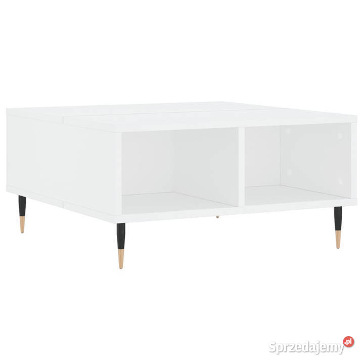 Stolik kawowy biały 60x60x30 materiał