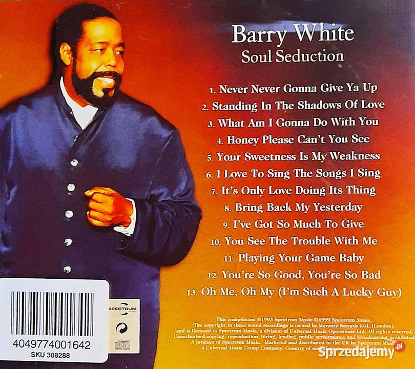 Album CD BARRY WHITE Album Soul Seduction Gdańsk