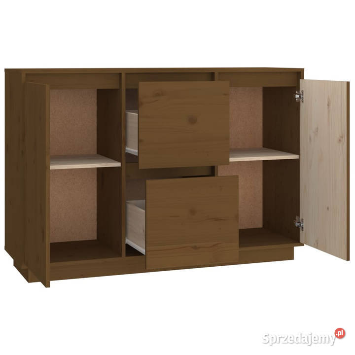 Komoda miodowy brąz 111x34x75 lite drewno