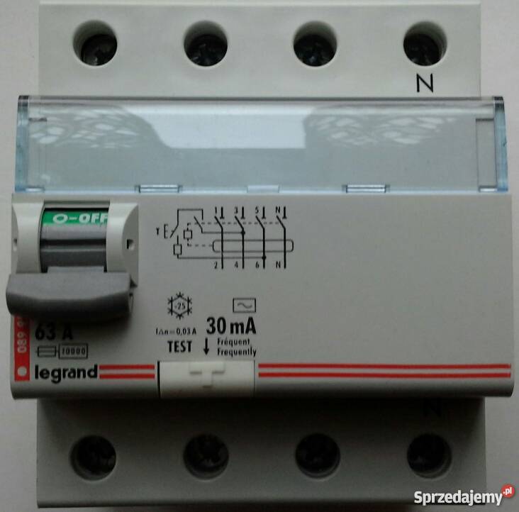 Wyłącznik różnicowoprądowy P304 63A 30mA LEGRAND śląskie Zabrze