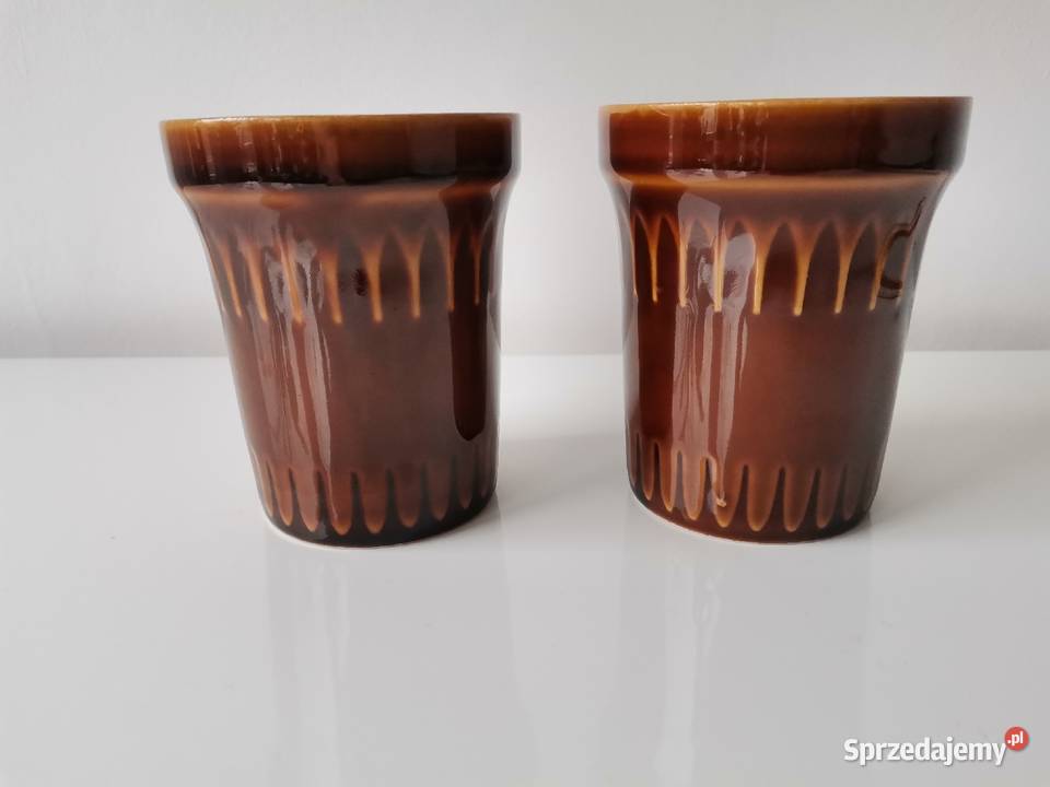 Stare nieużywane 2 kubki porcelit Pruszków PRL Katowice