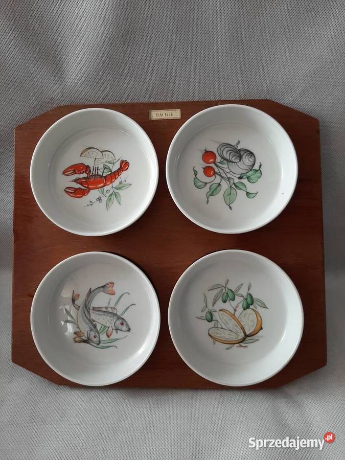 Piękna drewniana taca porcelana antyczna Alboth kujawsko-pomorskie Inowrocław