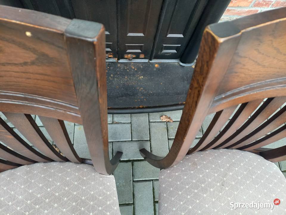 Krzesła dębowe drewniane z materiałową tapicerką 51cm zachodniopomorskie Gawroniec