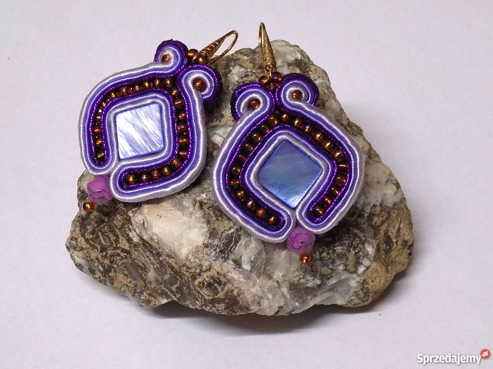 KOLCZYKI Z BŁĘKITNĄ MASĄ PERŁOWĄ Warszawa