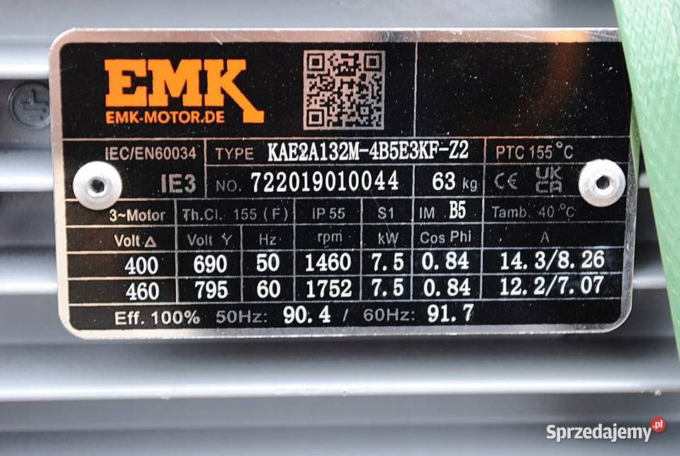 Silnik elektryczny kołnierzowy 75kw 1460obrmin Kargowa