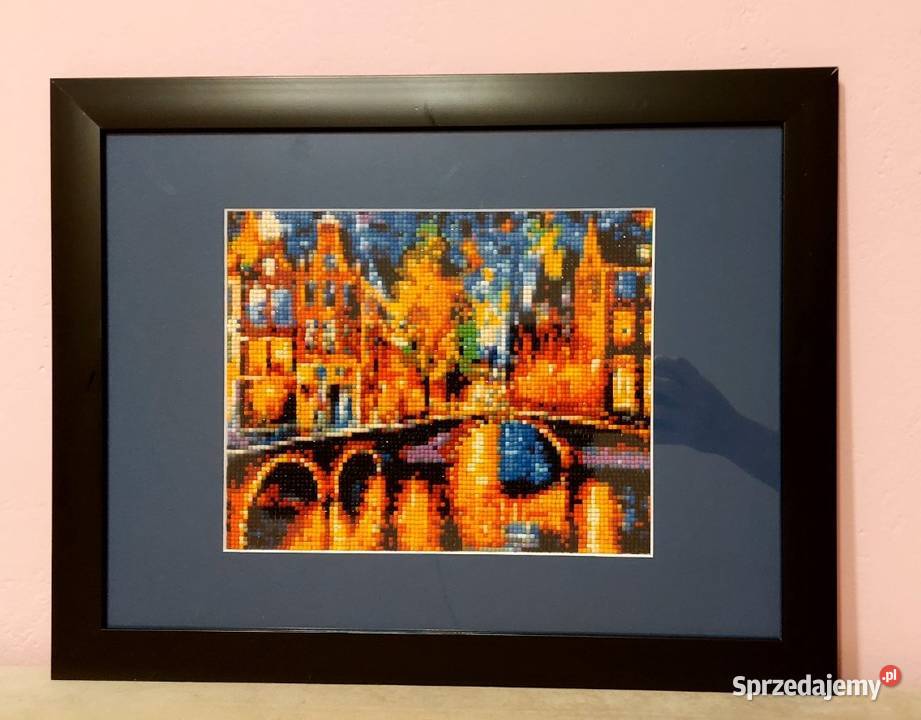 Obraz Nocne miasto ręcznie wykonany w ramie Goczałkowice-Zdrój