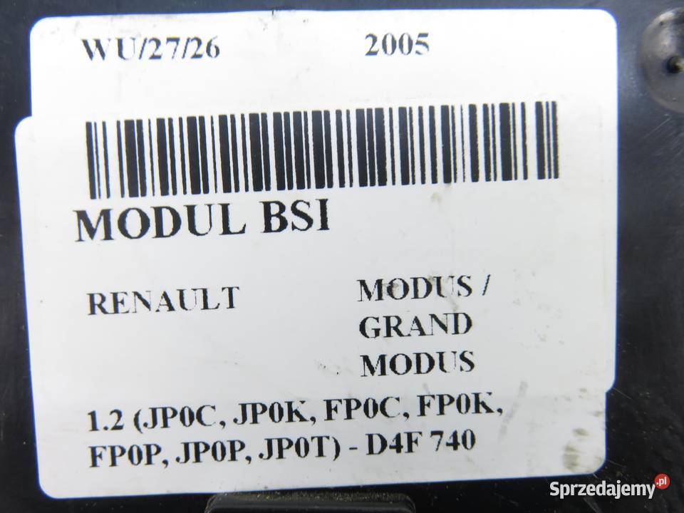 BSI RENAULT MODUS 8200652289