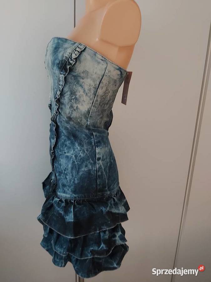 ML Dżinsowa sukienka gorsetowanowa Dżinsowa