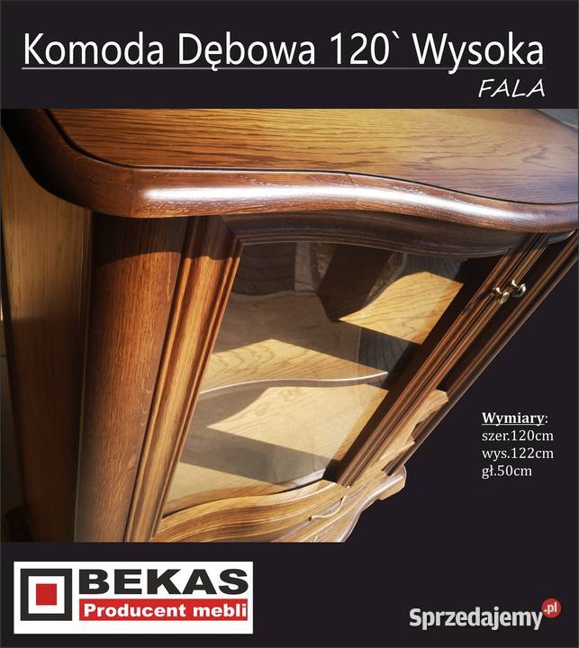 Stylowa Komoda Dębowa 120 Dąb Rustikal Bekas 120cm Toruń