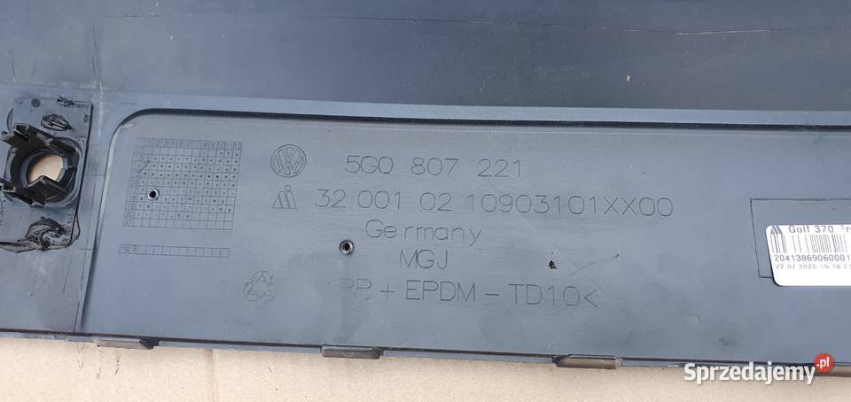 VW GOLF 7 VII ZDERZAK PRZÓD 5GO807221 Trzciel