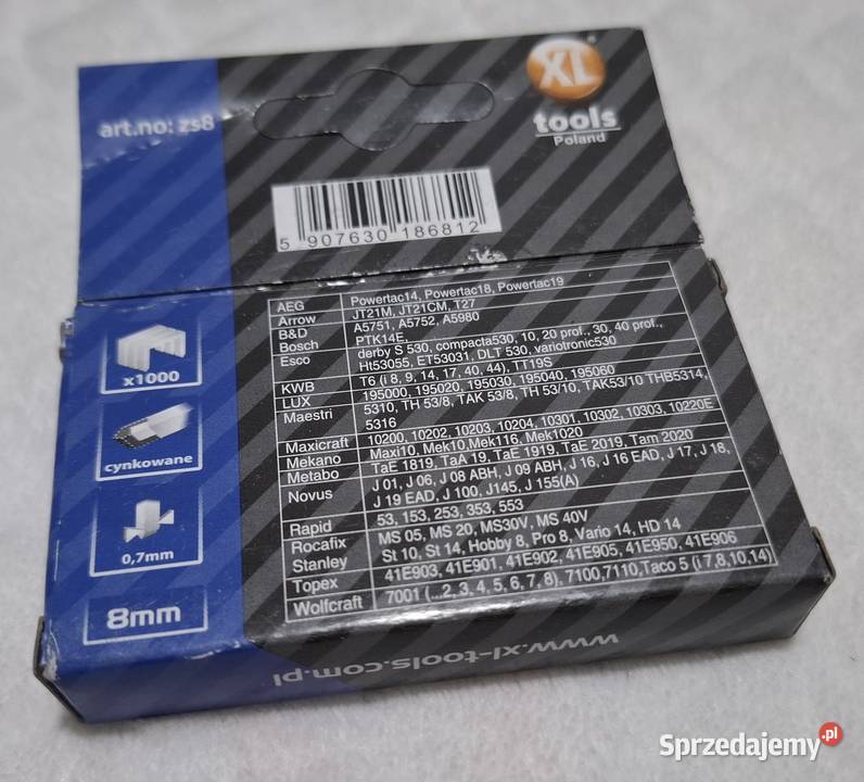 Zszywki tapicerskie 8mm uniwersalne 1000