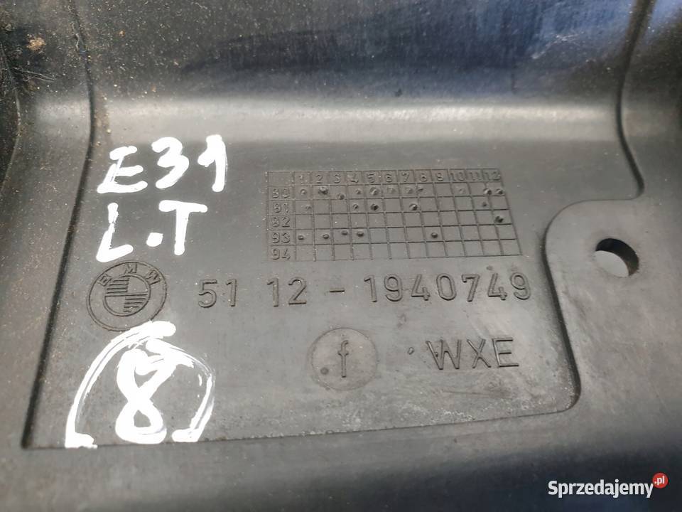 BMW E31 840 850 i ŚLIZG ZDERZAKA LEWY Tył Rudka
