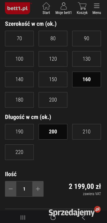 Materac Bodyguard 160 x 200 Bett1 jakość PREMIUM Gorzów Wielkopolski