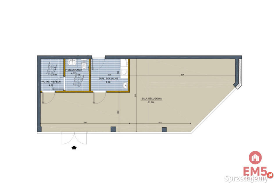 Ogłoszenie lokal Białystok 77m2