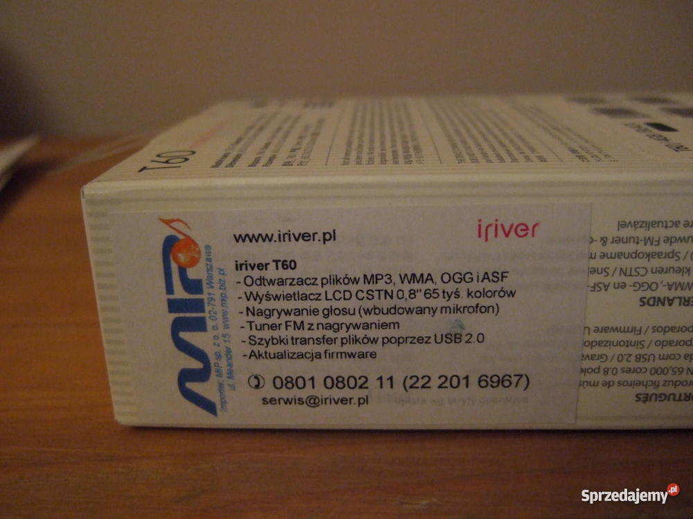 ODTWARZACZ MP3 IRIVER T60 4GB Siedlce sprzedam