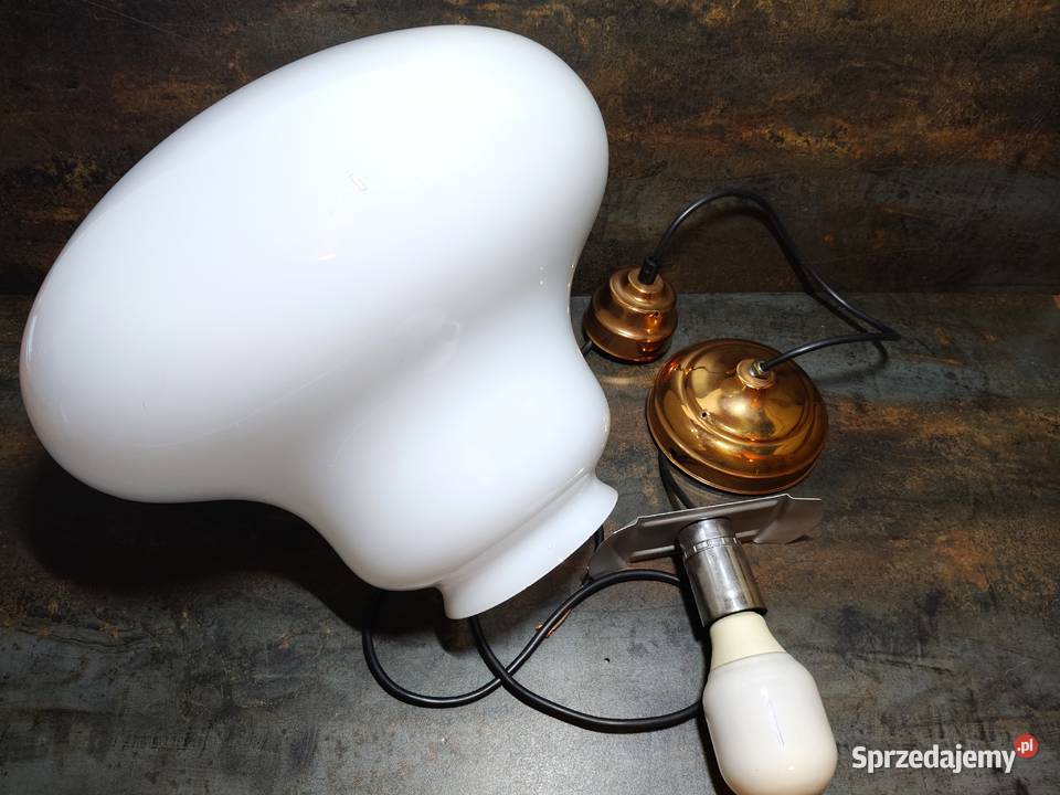 Lampa Vintage Space Age z lat 60 szkło opalowe Kalisz