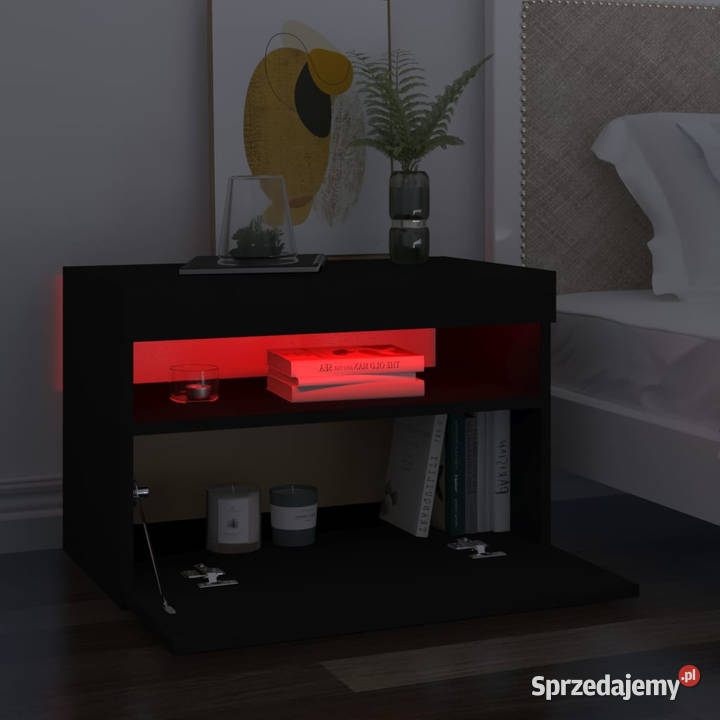 Szafka nocna z oświetleniem LED czarna 60x35x40 Warszawa