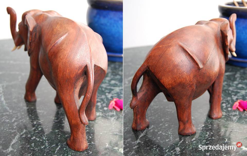 Słoń egipski drewniany rzeźba drewno rękodzieło Lublin