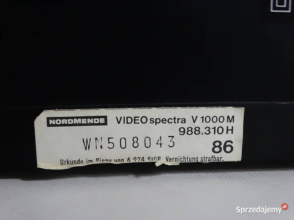 Magnetowid VHS Nordmende Spectra V 1000 M Biłgoraj